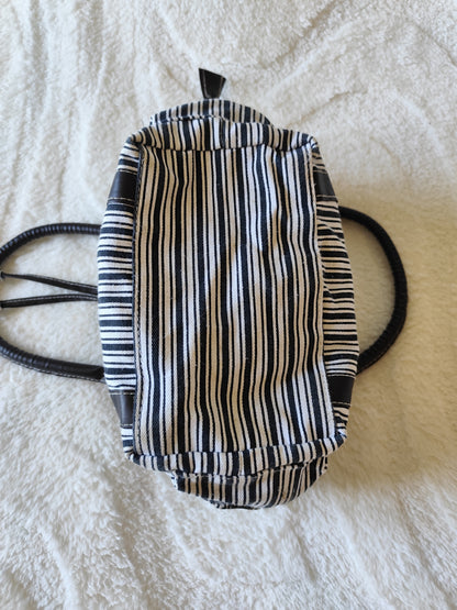 Sac Cabas Rayé en Toile – Noir & Blanc – Style Casual Chic